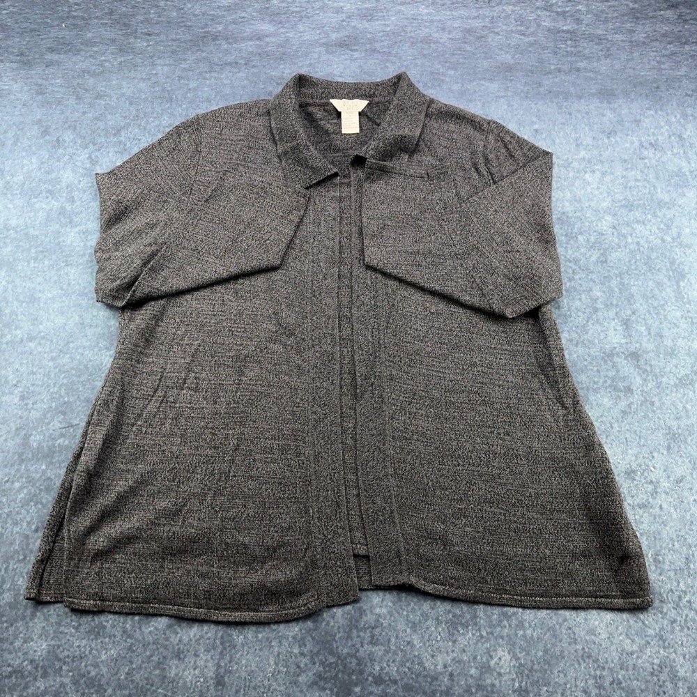 Outfit Woman JPR Charcoal Gray Marl Knit Twin Set‎ Cardigan Tank Plus Size 1X